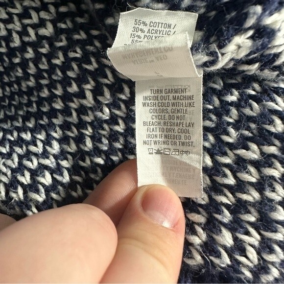 Aerie Navy Love Oversized Fairisle 1/4 Zip Pullover Size Small - Picture 12 of 15